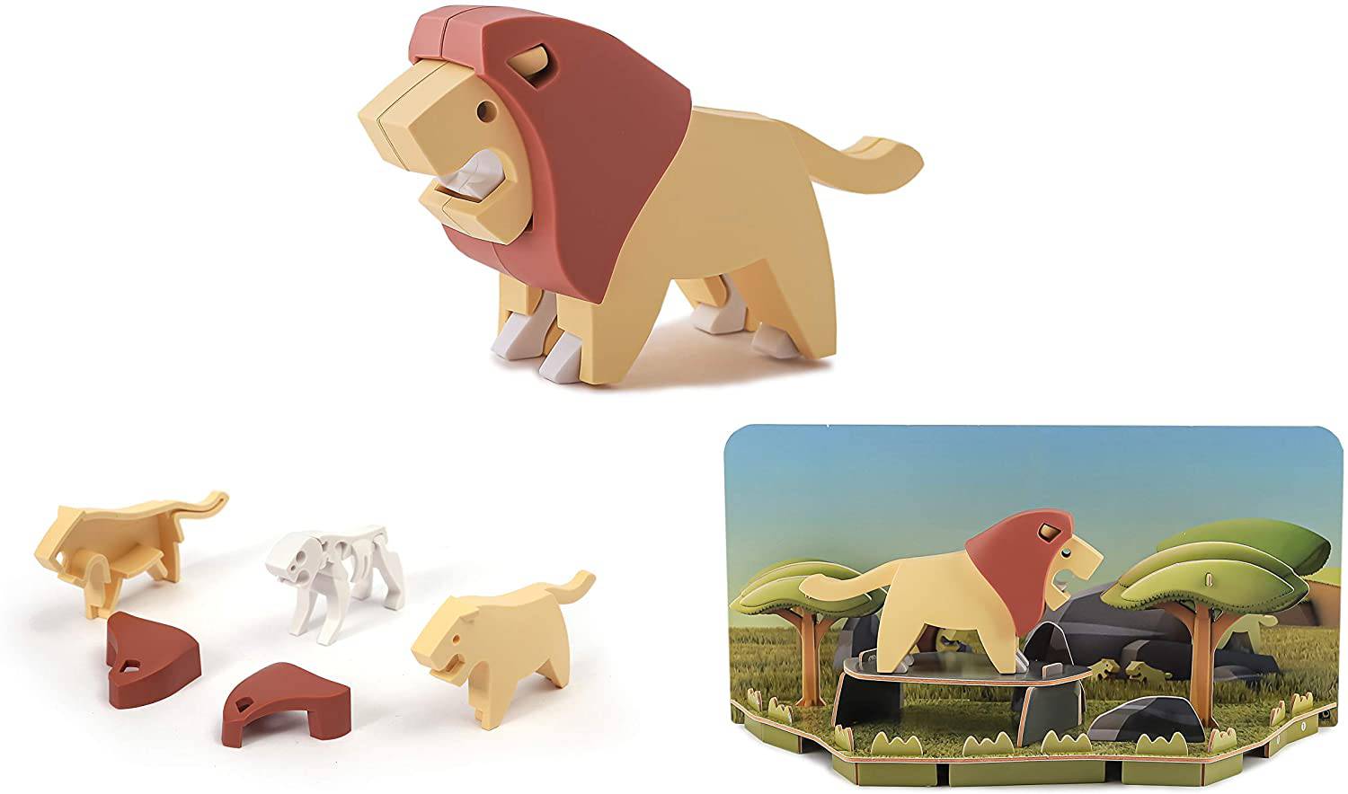 Halftoys Animals Series Lion 3D Jigsaw Puzzle / Toy - Anilas UK