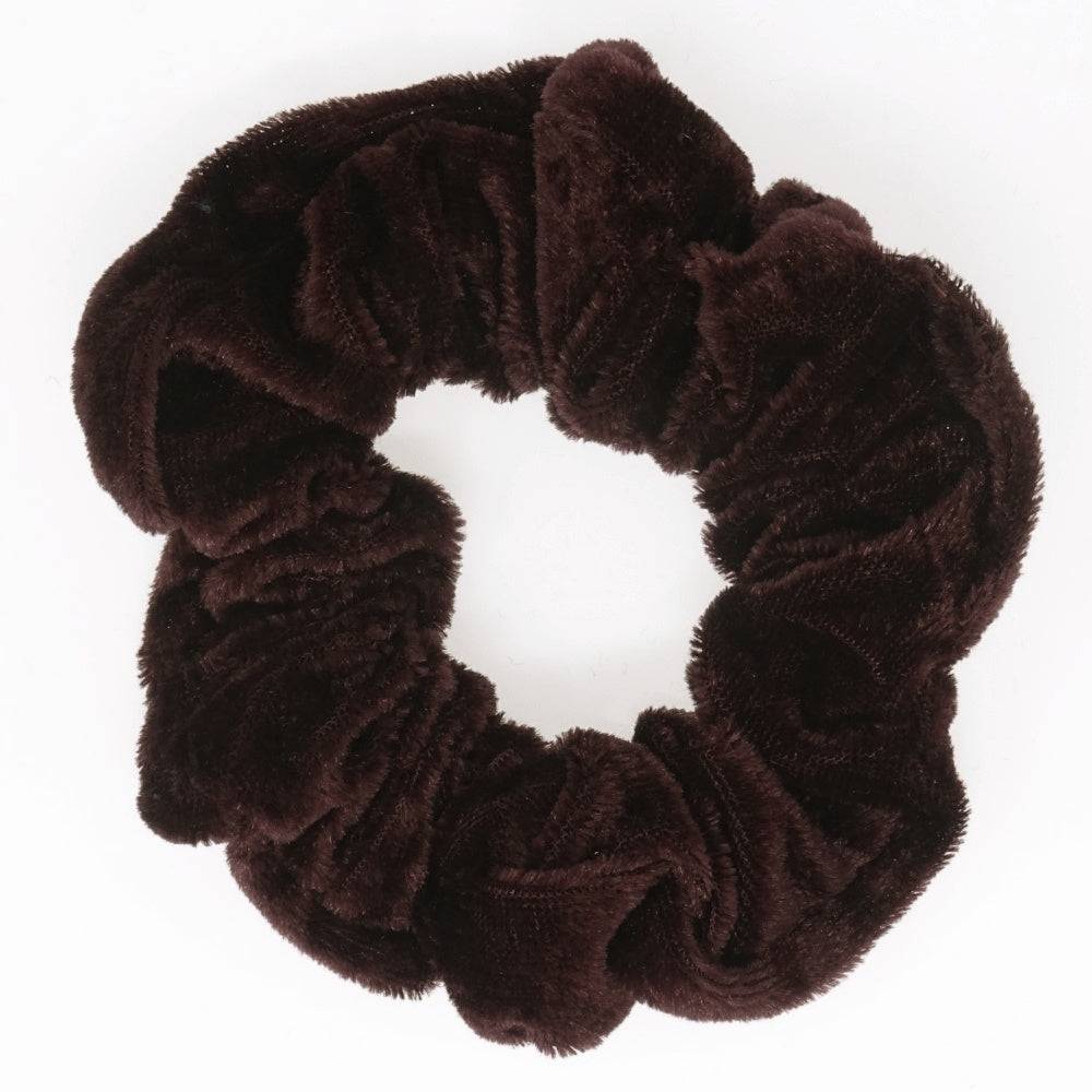 Brown Velvet Scrunchie Hair Bobble - Anilas UK