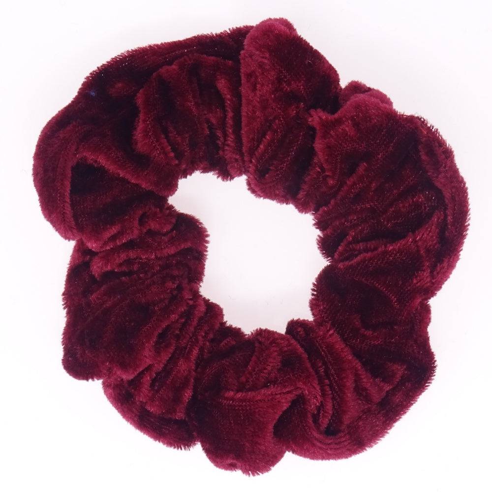 Burgundy Velvet Scrunchie Hair Bobble - Anilas UK