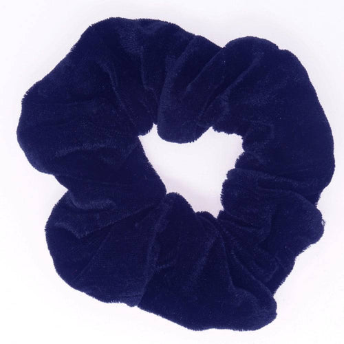 Navy Blue Velvet Scrunchie Hair Bobble - Anilas UK
