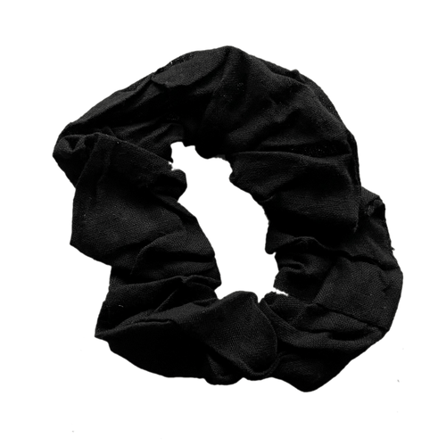 Black Cotton Scrunchie Hair Bobble - Anilas UK