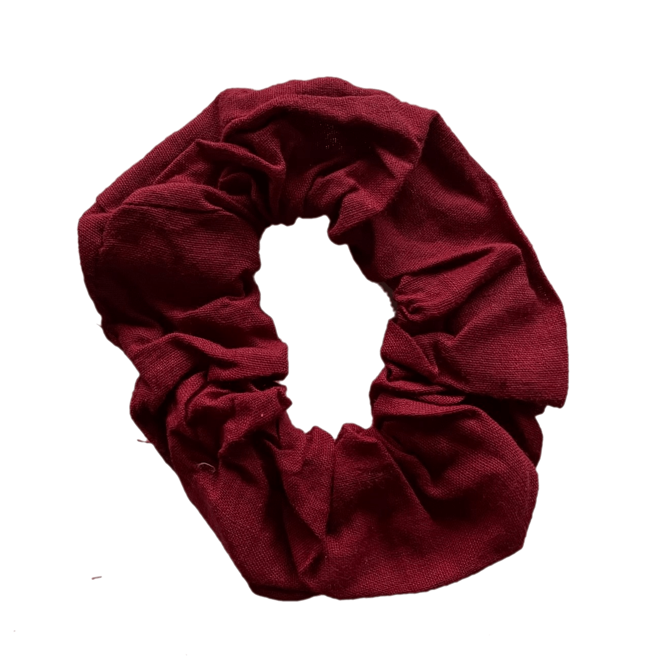 Burgundy Cotton Scrunchie Hair Bobble - Anilas UK