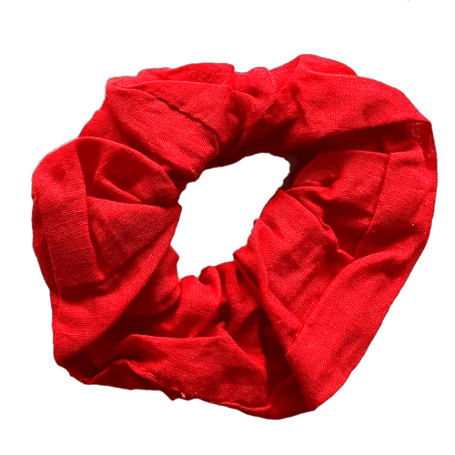Red Cotton Scrunchie Hair Bobble - Anilas UK