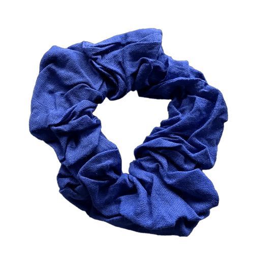 Royal Blue Cotton Scrunchie Hair Bobble - Anilas UK