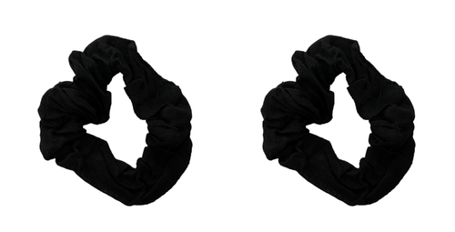 Pair of Black Small Cotton Scrunchie Hair Bobble - Anilas UK