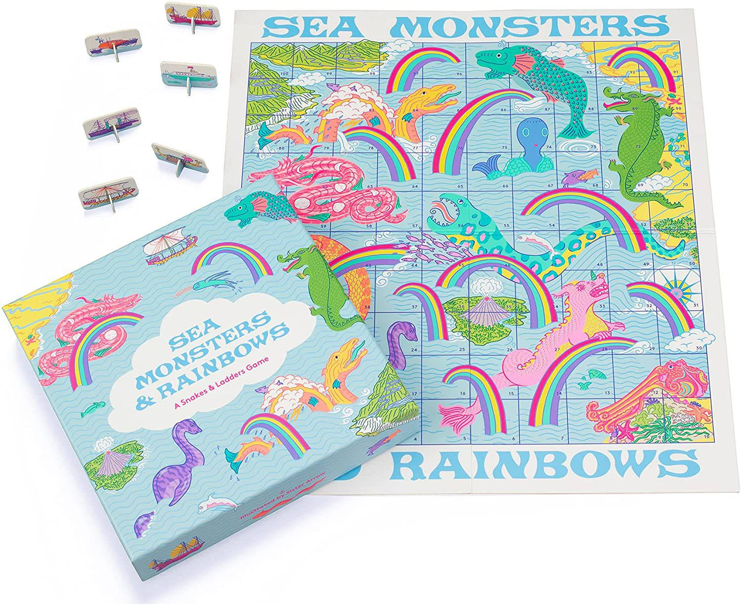 Sea Monsters & Rainbows : A Snakes & Ladders Game - Anilas UK