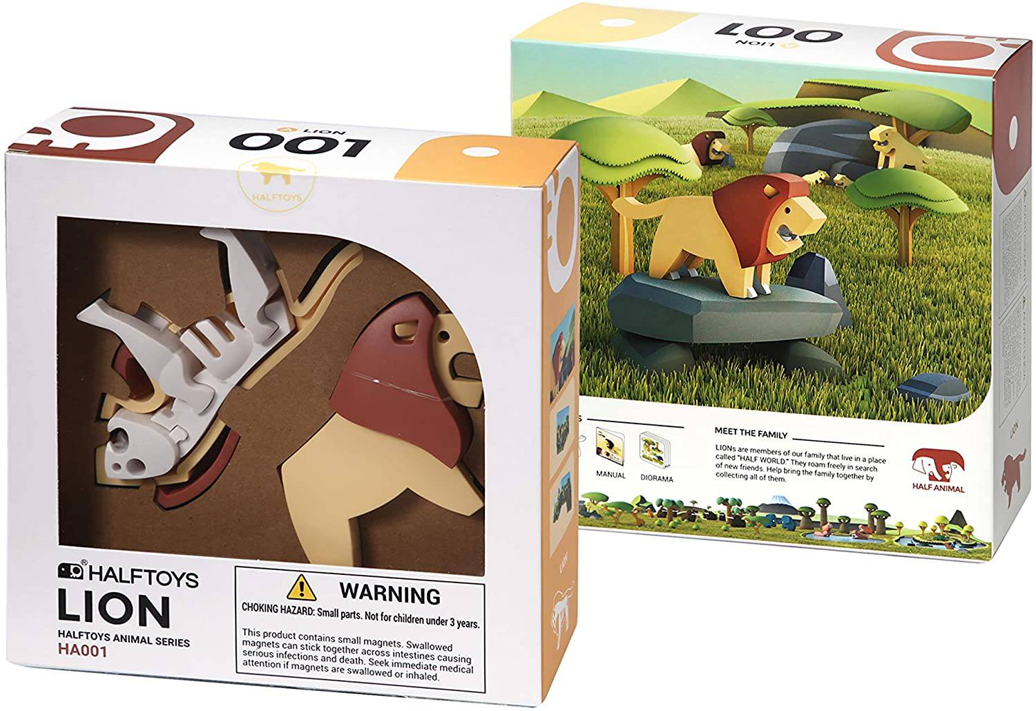 Halftoys Animals Series Lion 3D Jigsaw Puzzle / Toy - Anilas UK