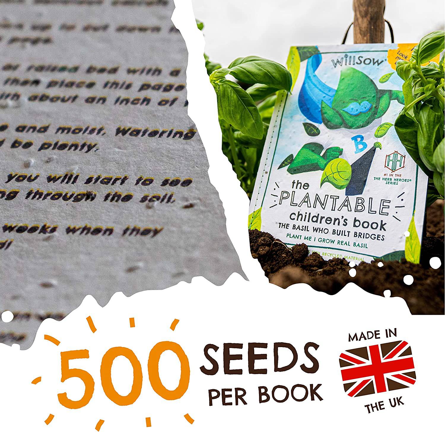 Willsow's The Plantable Children's Book - The Basil Who Built Bridges - Anilas UK