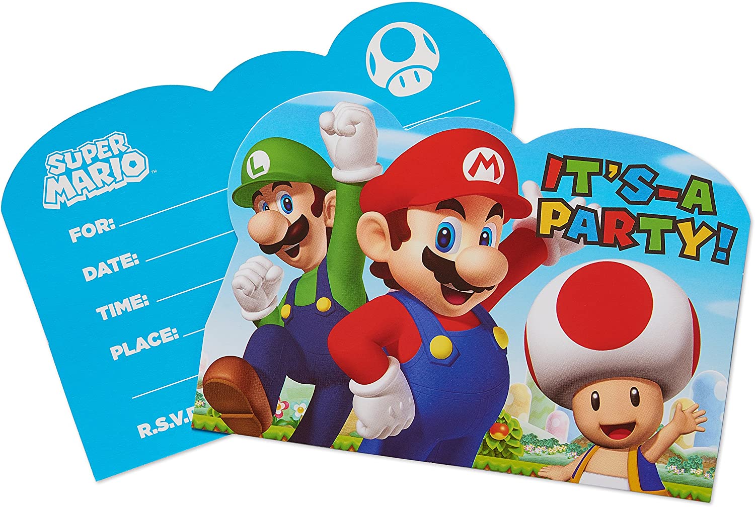 Super Mario Party Invitations (Pack of 8) - Anilas UK