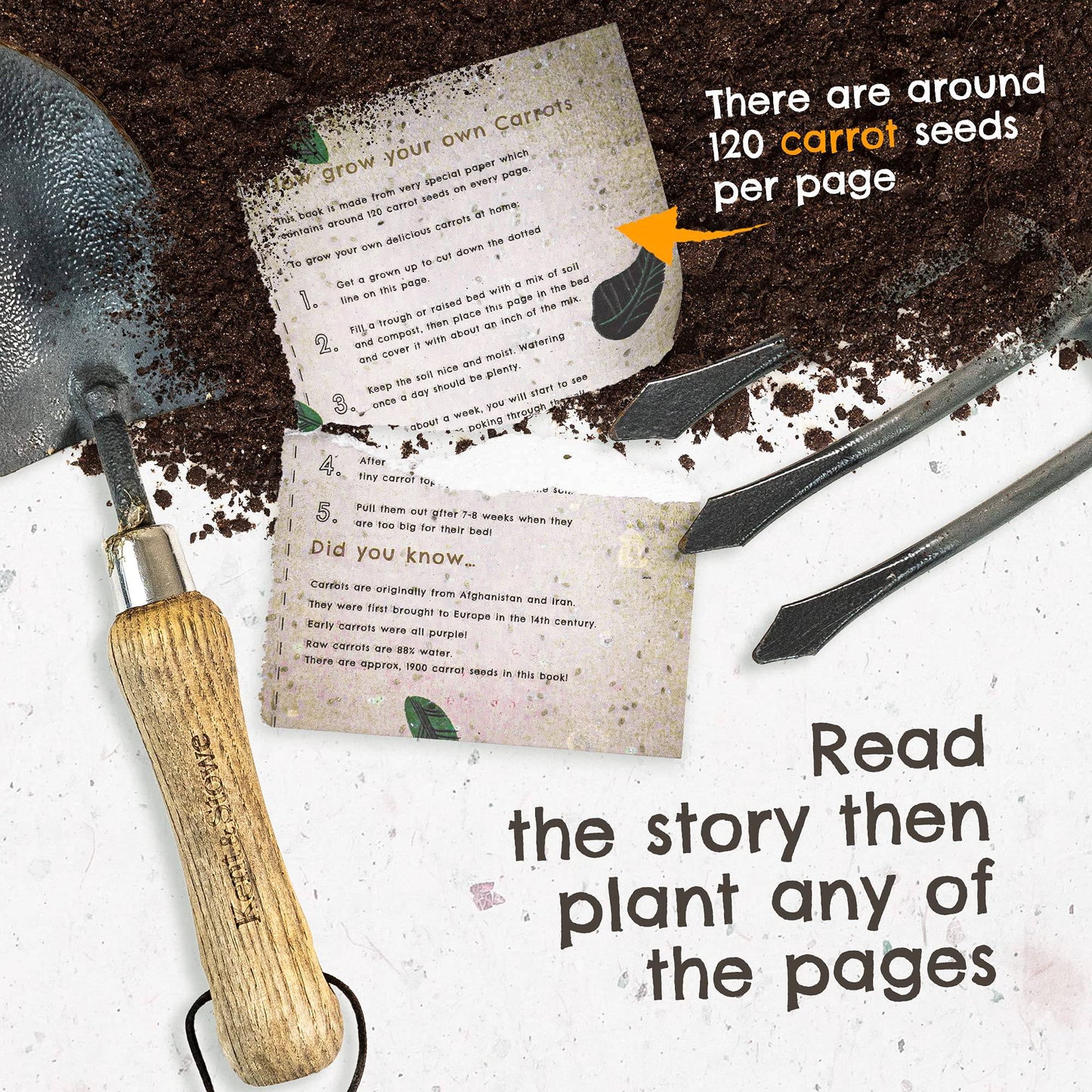 Willsow's The Plantable Children's Book - The Carrot Who Was Too Big For His Bed - Anilas UK