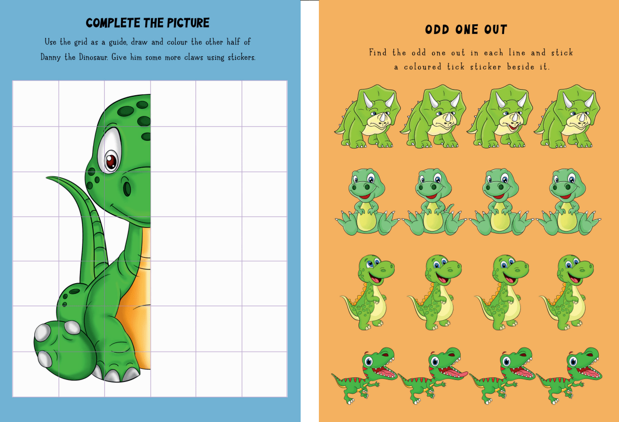 Dinosaur Colouring and Sticker Activity Book - Anilas UK