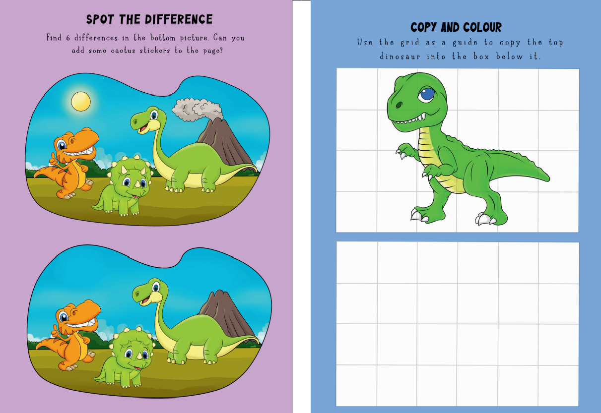 Dinosaur Colouring and Sticker Activity Book - Anilas UK
