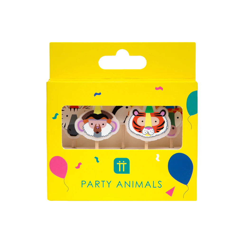 Pack of 5 Party Animals Candles - Anilas UK