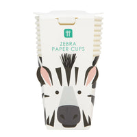 Pack of 8 Party Animals Zebra Cups - Anilas UK
