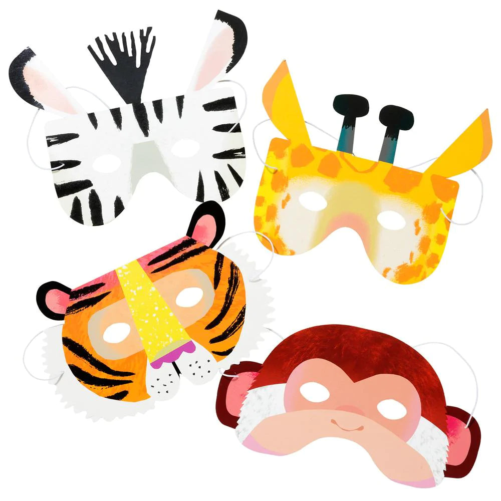 Pack of 8 Party Animals Paper Masks - Anilas UK