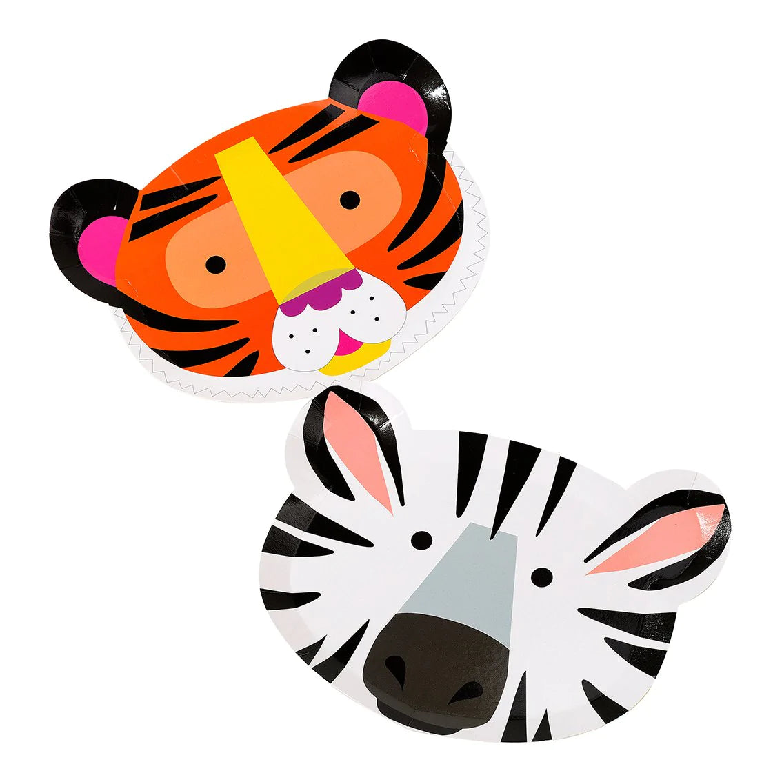 Pack of 12 Party Animals Animal Face Plates - Anilas UK