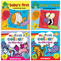 Baby's First Colouring Books & Colour-in-The-line Colouring Books Set of 4 - Anilas UK