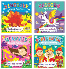 Anilas Children's Magic Paint with Water Books, Dinosaur, Unicorn, Mermaid & Brave Knight - Set of 4 - Anilas UK