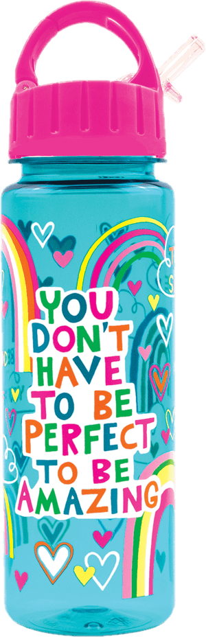 You don't have to be perfect - Rainbows Themed Water Bottle by Rachel Ellen Designs - Anilas UK