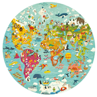 
              Round World Map Jigsaw puzzle - Anilas UK
            