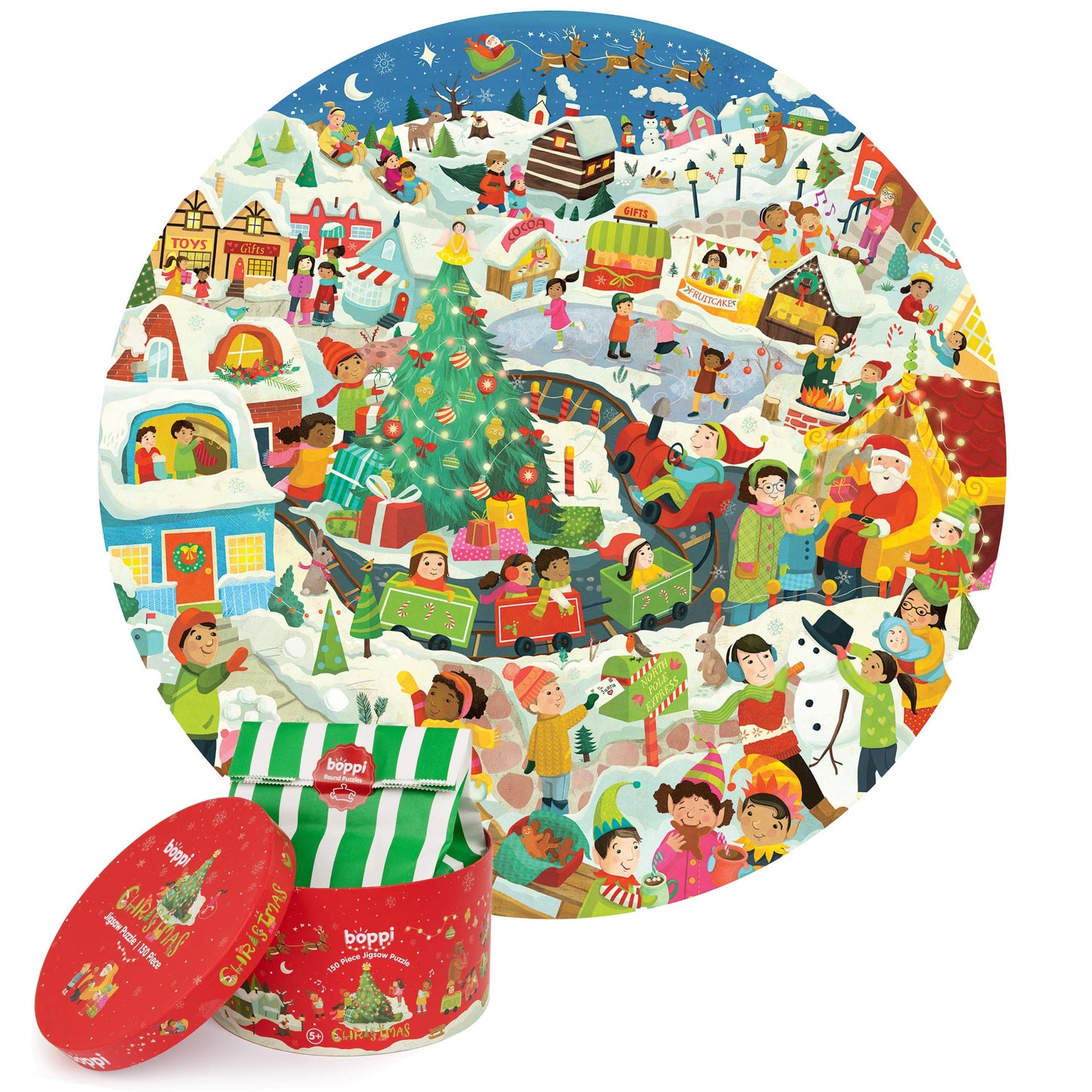 Round Christmas Themed Jigsaw puzzle - Anilas UK