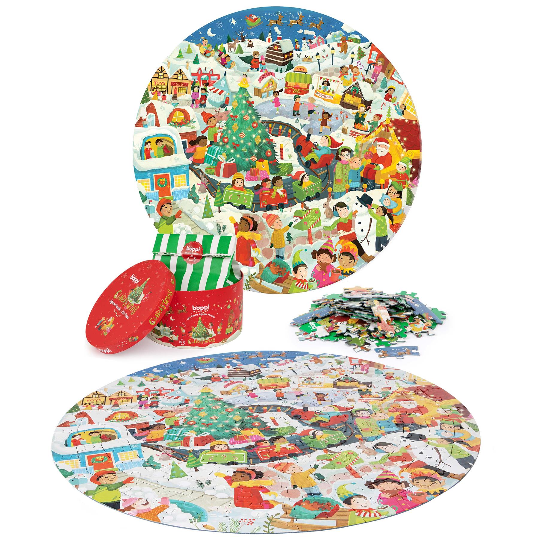 Round Christmas Themed Jigsaw puzzle - Anilas UK