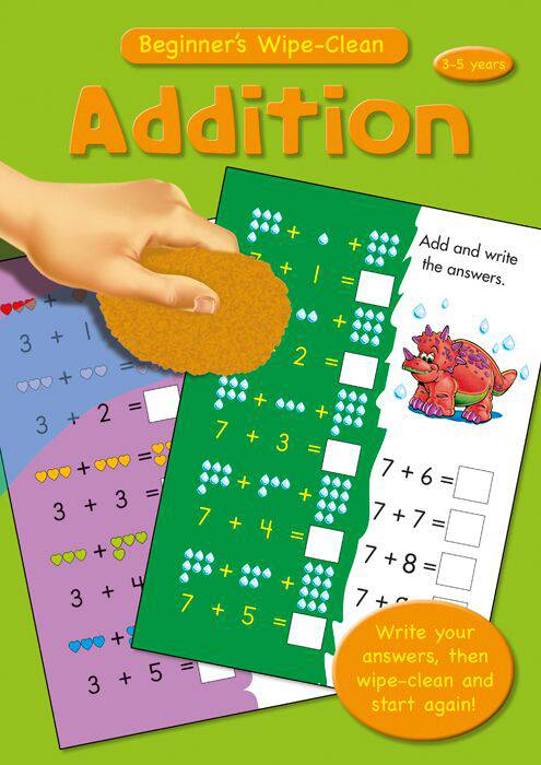Beginner's Wipe Clean Addition Ages 3-5 - Anilas UK