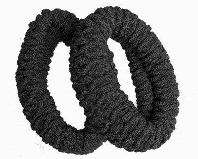 Large Black Knit Donut Endless Snag Free Hair Bobbles - Anilas UK