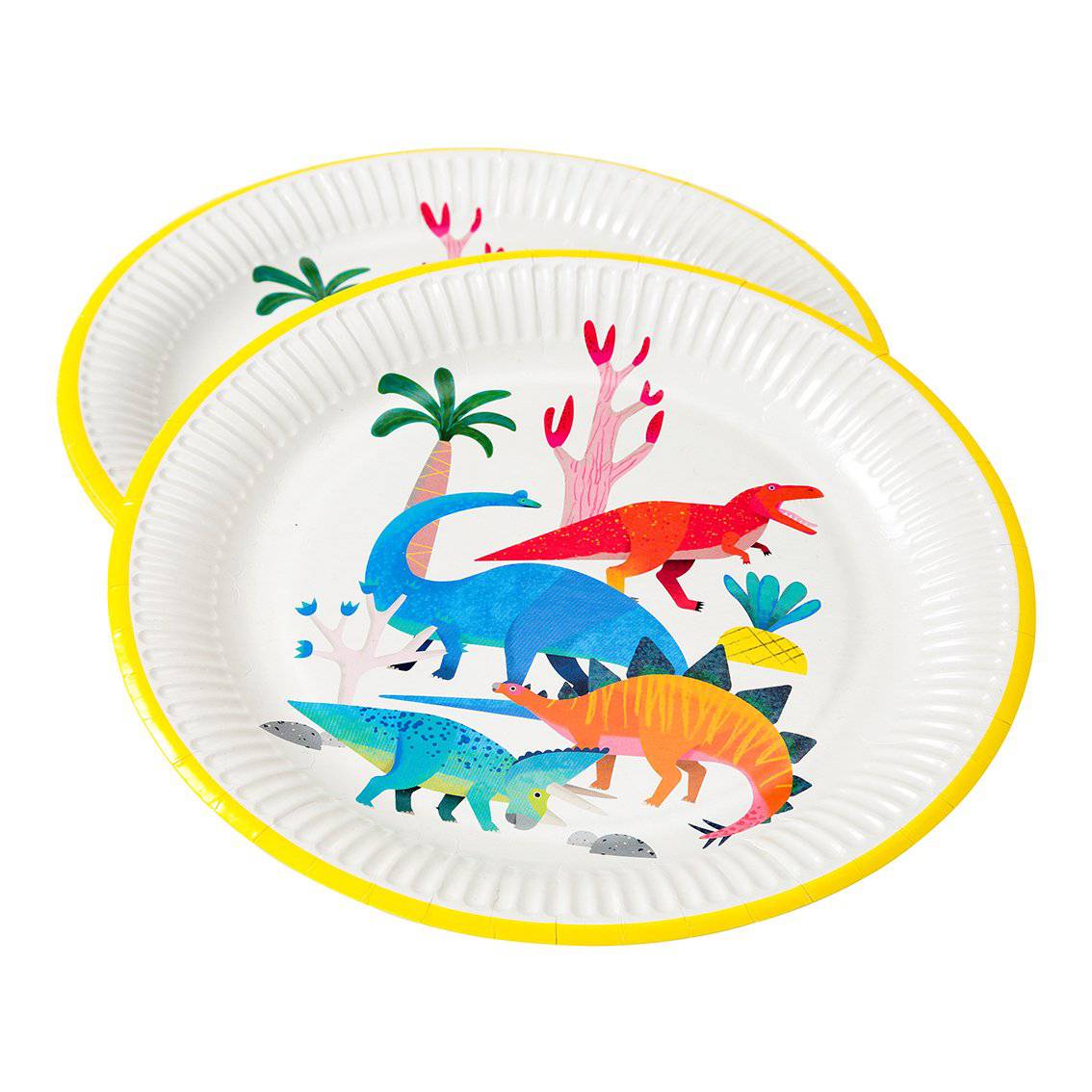 Pack of 8 Dinosaur Party Paper Plates - Anilas UK