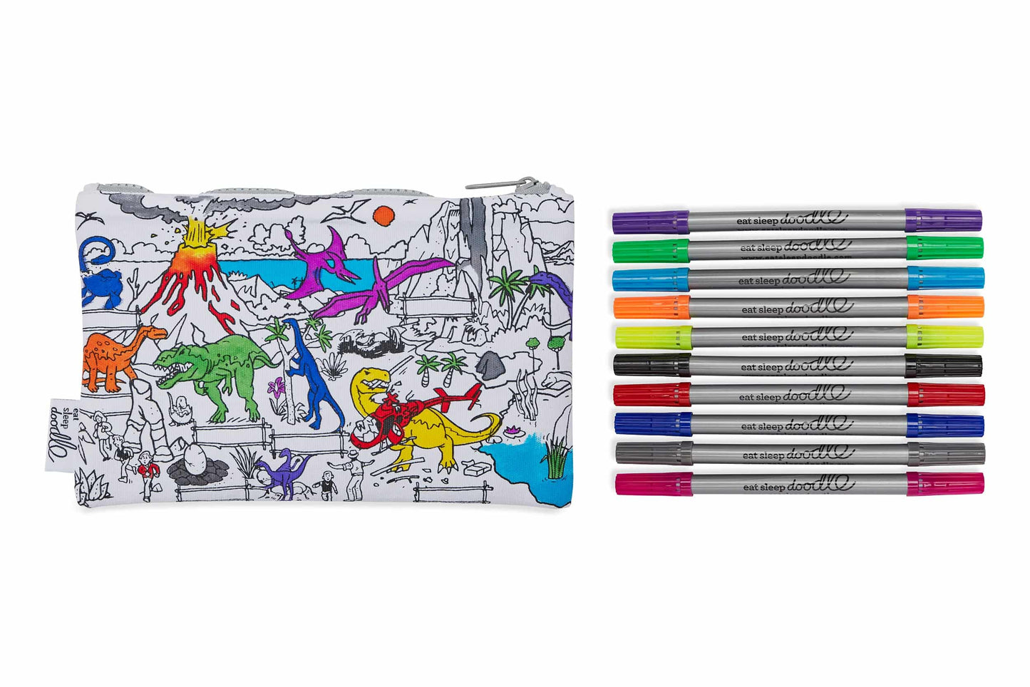 Eat Sleep Doodle's Dinosaur Colour In Pencil Case - Anilas UK