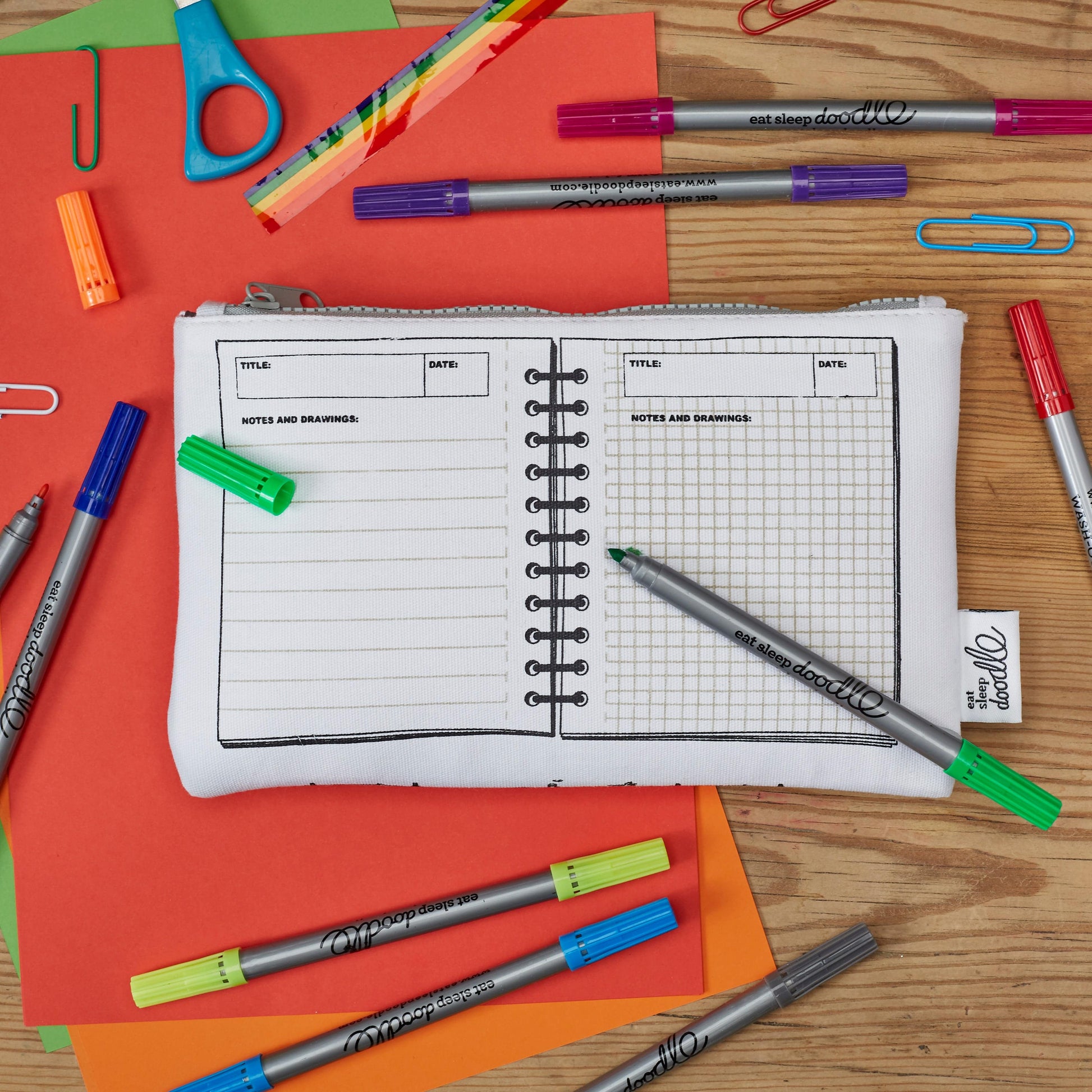 Eat Sleep Doodle's Dinosaur Colour In Pencil Case - Anilas UK