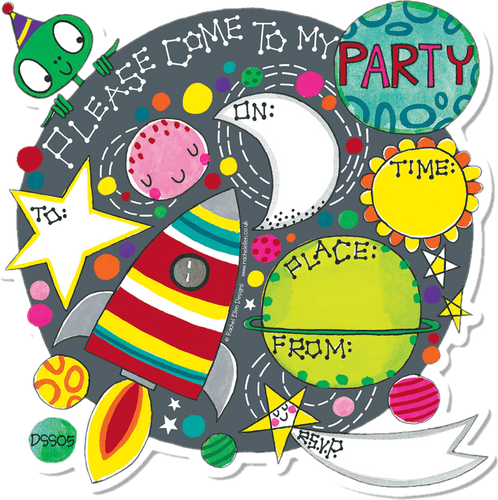 8 Space Party Invitations by Rachel Ellen Designs - Anilas UK