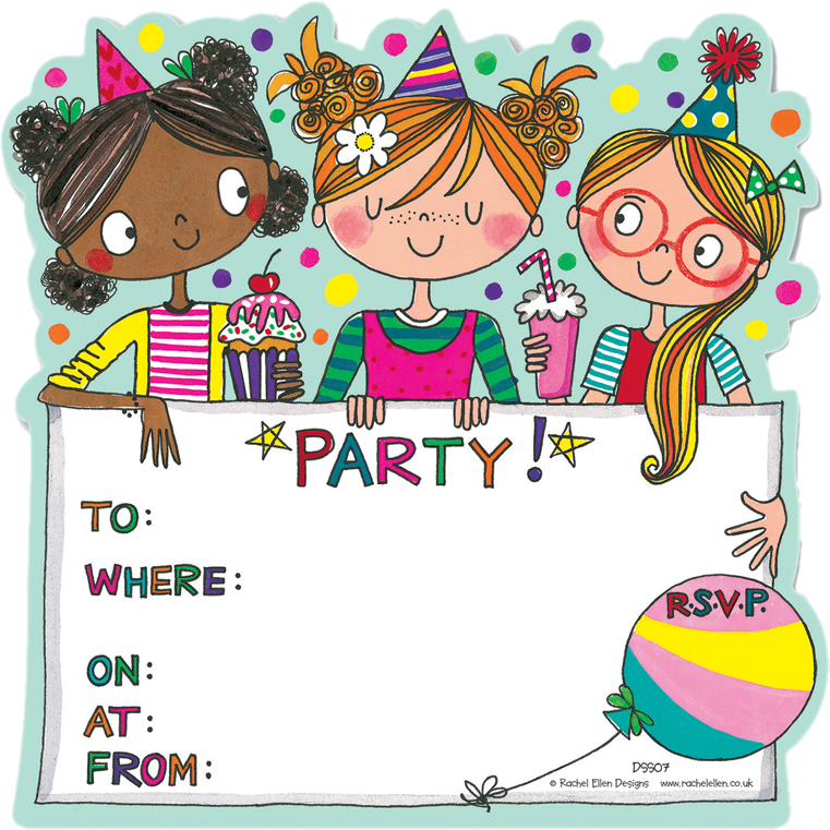 8 Friends Party Invitations by Rachel Ellen Designs - Anilas UK