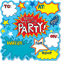 8 Super Hero Party Invitations by Rachel Ellen Designs - Anilas UK