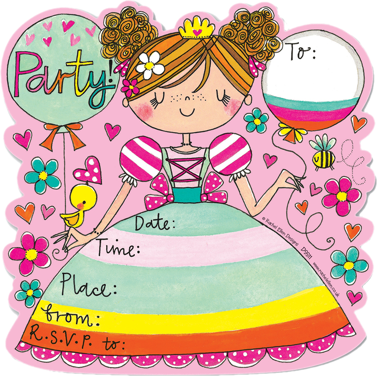 8 Princess Party Invitations by Rachel Ellen Designs - Anilas UK
