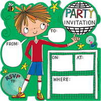8 Football Party Invitations by Rachel Ellen Designs - Anilas UK