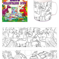 Dinosaur Colouring Mug with 2 Assorted Designs - Anilas UK