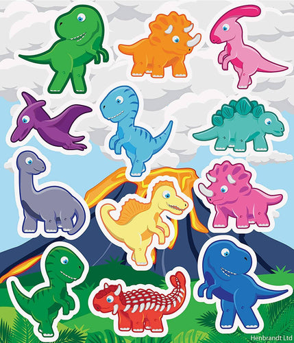 12 Dinosaur Sticker Sheets - Anilas UK