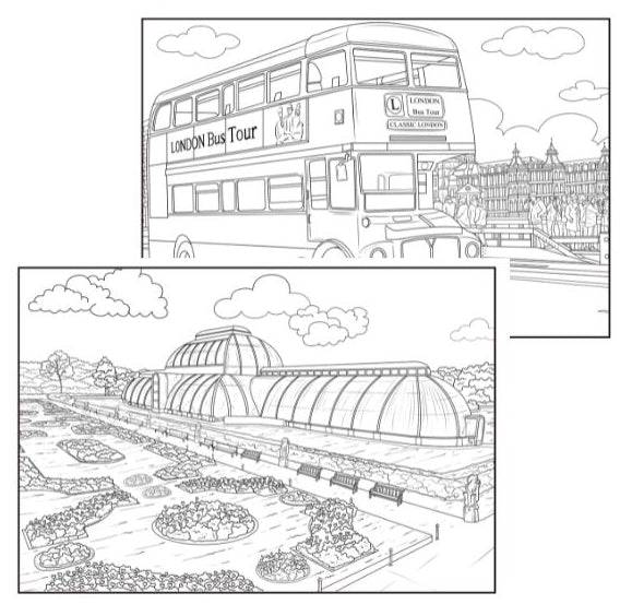 Famous Places London An Advanced Colouring Book - Anilas UK