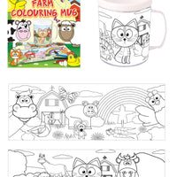 Farm Animals Colouring Mug with 2 Assorted Designs - Anilas UK