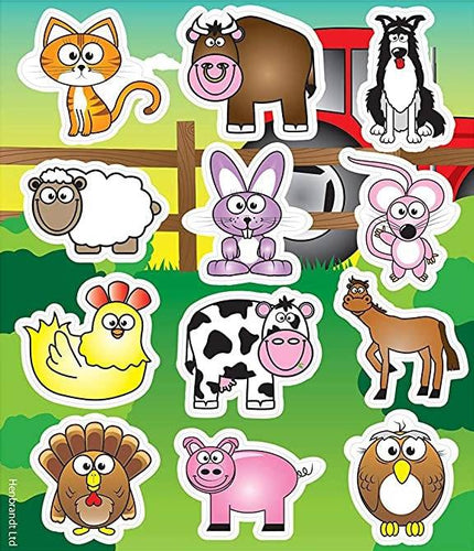 12 Farm Animals Sticker Sheets - Anilas UK
