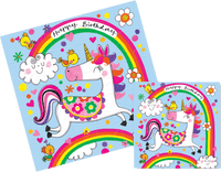 
              Happy Birthday Unicorns & Rainbows Jigsaw Card by Rachel Ellen Designs - Anilas UK
            