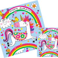 Happy Birthday Unicorns & Rainbows Jigsaw Card by Rachel Ellen Designs - Anilas UK