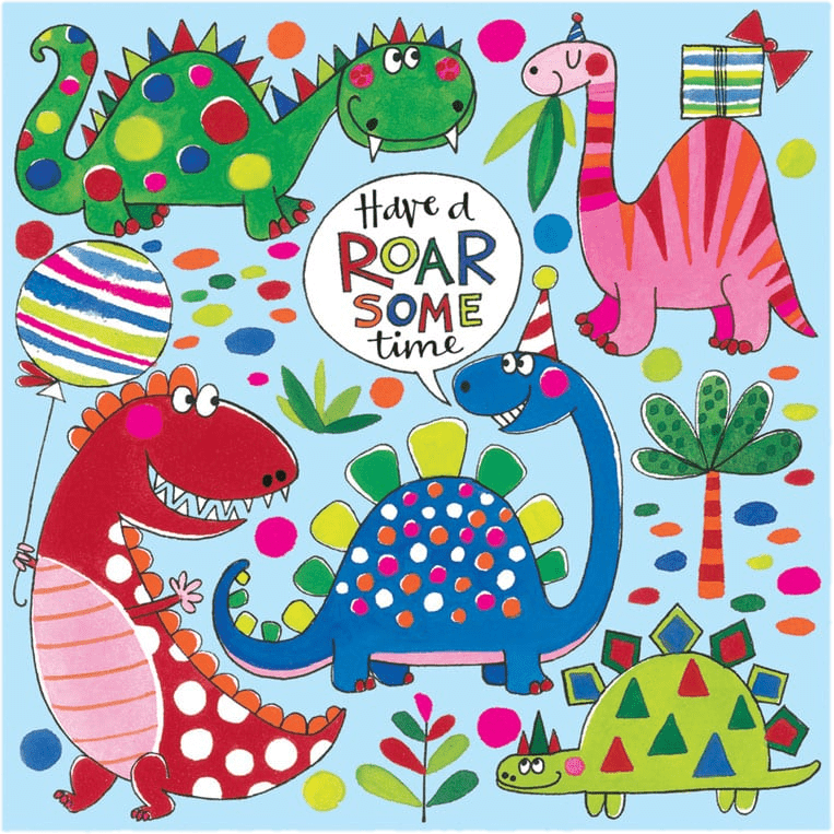 Happy Birthday Roar-Some Time Dinosaur Jigsaw Card by Rachel Ellen Designs - Anilas UK