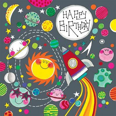 Happy Birthday Space Scene Jigsaw Card by Rachel Ellen Designs - Anilas UK