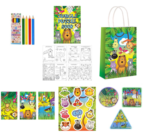 Jungle themed 12 Party Bags with Fillers - Anilas UK