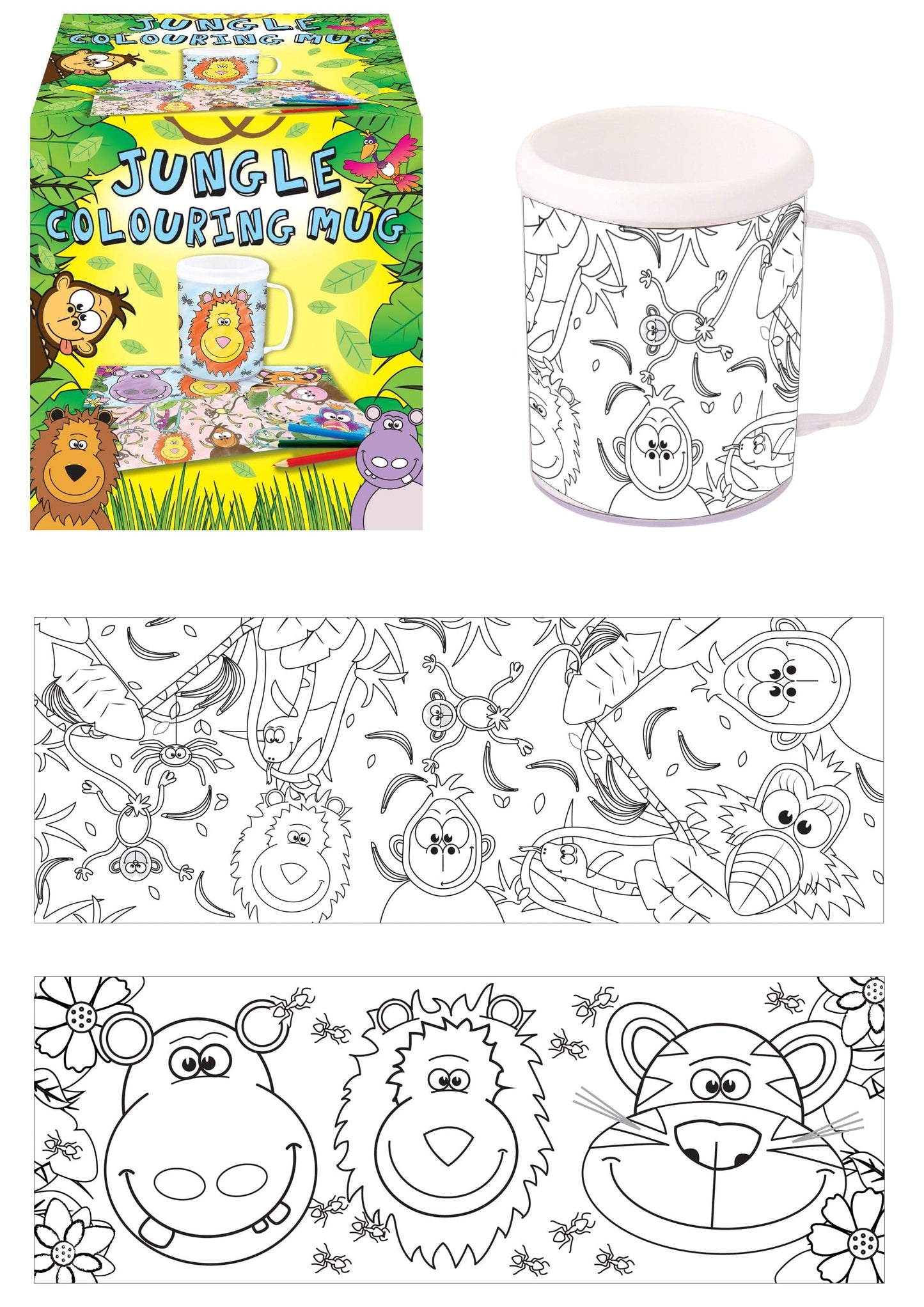 Jungle Colouring Mug with 2 Assorted Designs - Anilas UK