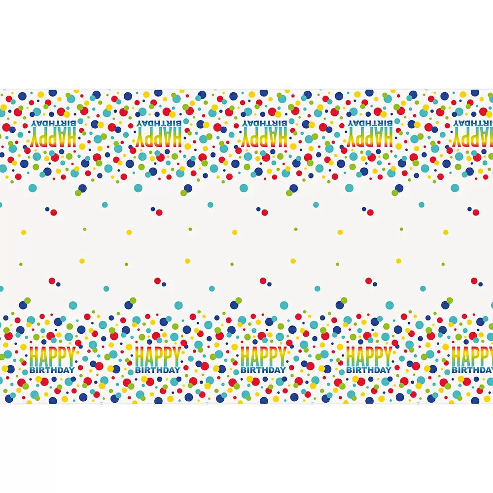 Rainbow Spots Happy Birthday Table Cover - Anilas UK