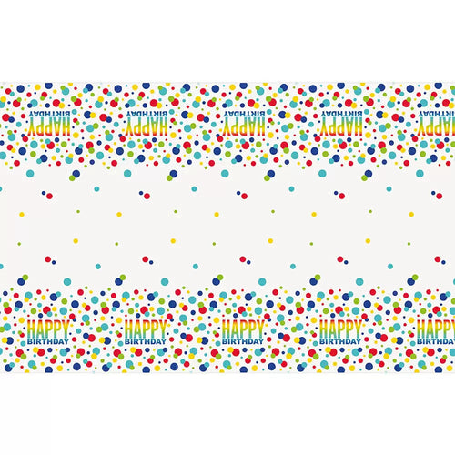 Rainbow Spots Happy Birthday Table Cover - Anilas UK