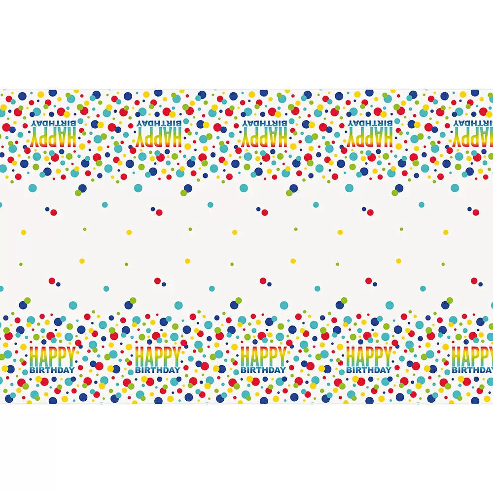 Rainbow Spots Happy Birthday Table Cover - Anilas UK